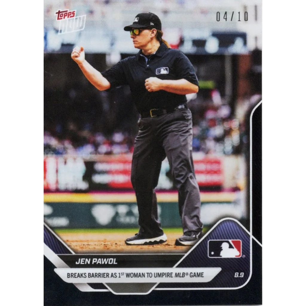 2025 Topps Now Jen Pawol #MLBJP Black Foil /10 Baseball Card