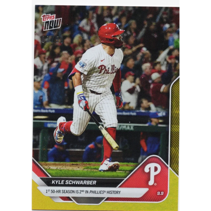 2025 Topps Now Kyle Schwarber #682 Gold Foil /50 Philadelphia Phillies Baseball Card | Hall of Fame Sports Memorabilia | vintageantiquesgifts.com