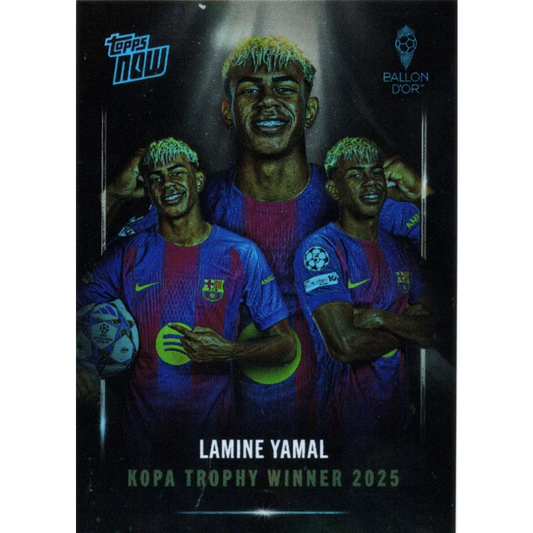 2025 Topps Now Lamine Yamal #006 Image Variation Kopa Trophy Winner Soccer Card