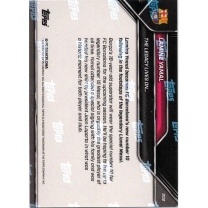 2025 Topps Now Lamine Yamal #2 The Legacy Lives On Gold /50 Soccer Card
