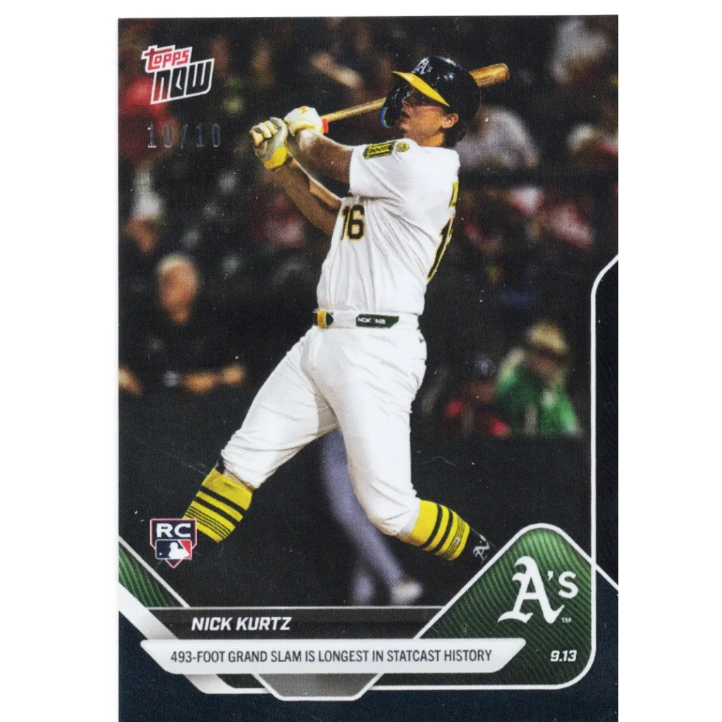2025 Topps Now Nick Kurtz #711 Black Foil /10 Athletics Rookie RC Baseball Card