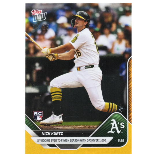 2025 Topps Now Nick Kurtz #787 Orange Foil /25 Athletics Rookie RC Baseball Card | Hall of Fame Sports Memorabilia | vintageantiquesgifts.com