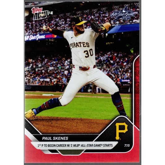 2025 Topps Now Paul Skenes #428 Red Foil /5 Pittsburgh Pirates Baseball Card | Hall of Fame Sports Memorabilia | vintageantiquesgifts.com