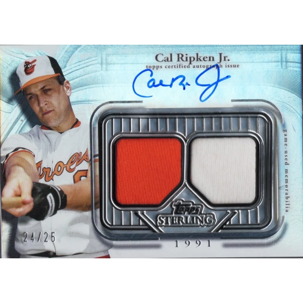 2025 Topps Sterling Cal Ripken Jr #SSACR Sterling Seasons 1991 Relic Auto /25 Baltimore Orioles Baseball Card | Hall of Fame Sports Memorabilia | vintageantiquesgifts.com