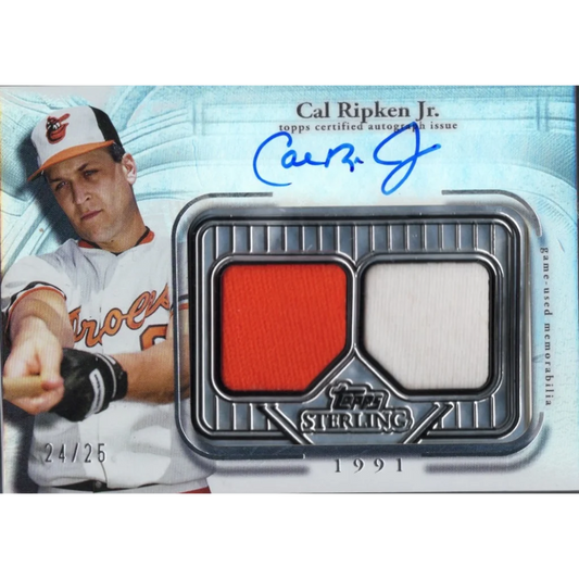 2025 Topps Sterling Cal Ripken Jr #SSACR Sterling Seasons 1991 Relic Auto /25 Baltimore Orioles Baseball Card | Hall of Fame Sports Memorabilia | vintageantiquesgifts.com