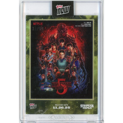2025 Topps Now Stranger Things STRA Gold 50 Season 5 Cover Art Card | Hall of Fame Sports Memorabilia | vintageantiquesgifts.com