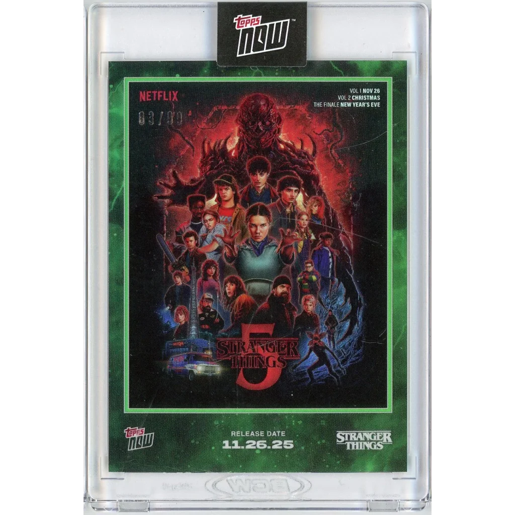 2025 Topps Now Stranger Things #STRA green /99 Season 5 cover art card