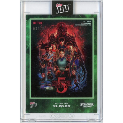 2025 Topps Now Stranger Things #STRA green /99 Season 5 cover art card