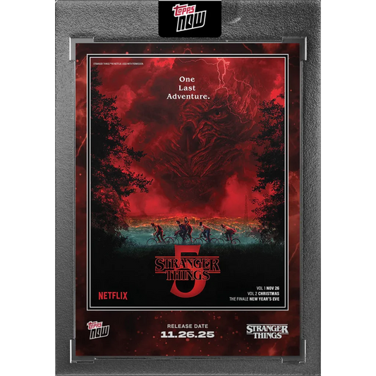 2025 Topps Now Stranger Things STRA-SP01 Short Print Season 5 Cover Art Card | Hall of Fame Sports Memorabilia | vintageantiquesgifts.com