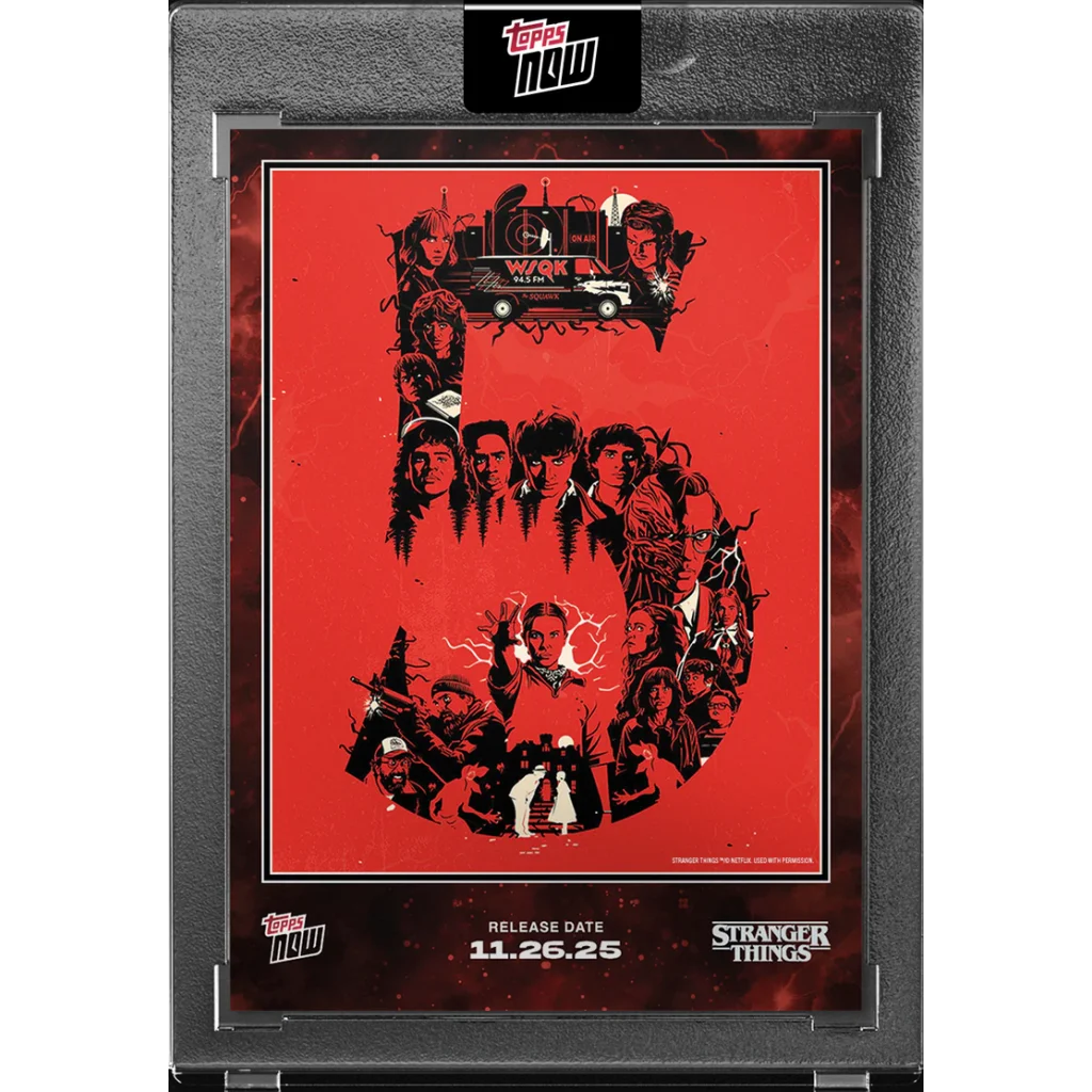 2025 Topps Now Stranger Things STRA-SSP05 Short Print Season 5 Cover Art Card | Hall of Fame Sports Memorabilia | vintageantiquesgifts.com