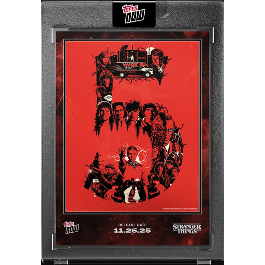 2025 Topps Now Stranger Things STRA-SSP05 Short Print Season 5 Cover Art Card | Hall of Fame Sports Memorabilia | vintageantiquesgifts.com
