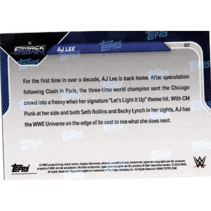 2025 Topps Now WWE AJ Lee #92 Orange Foil /25 Wrestling Card