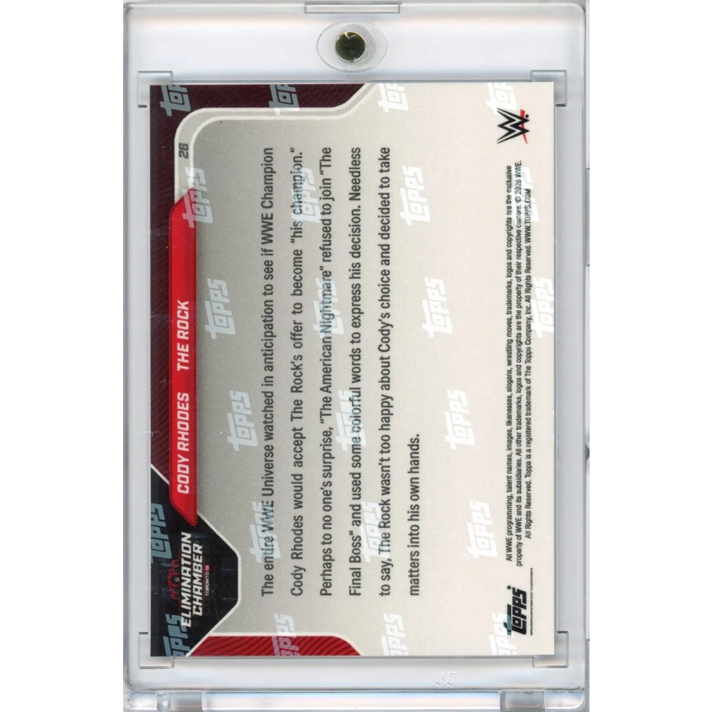 2025 Topps Now WWE Cody Rhodes/The Rock #26 Black #/10 No Deal! Wrestling Card | Limited Edition /10 Black Wrestling Card | vintageantiquesgifts.com