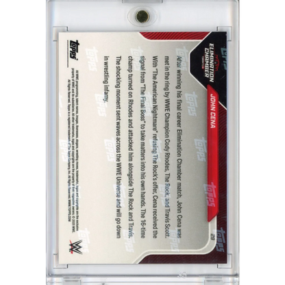 2025 Topps Now WWE John Cena #29 Red #/5 Vicious Turn Stuns the World Wrestling Card | Limited Edition /5 Red Wrestling Card | vintageantiquesgifts.com