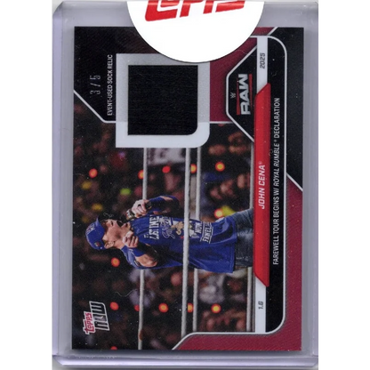 2025 Topps Now WWE John Cena #4B Event Used Sock Red Relic /5 Wrestling Card