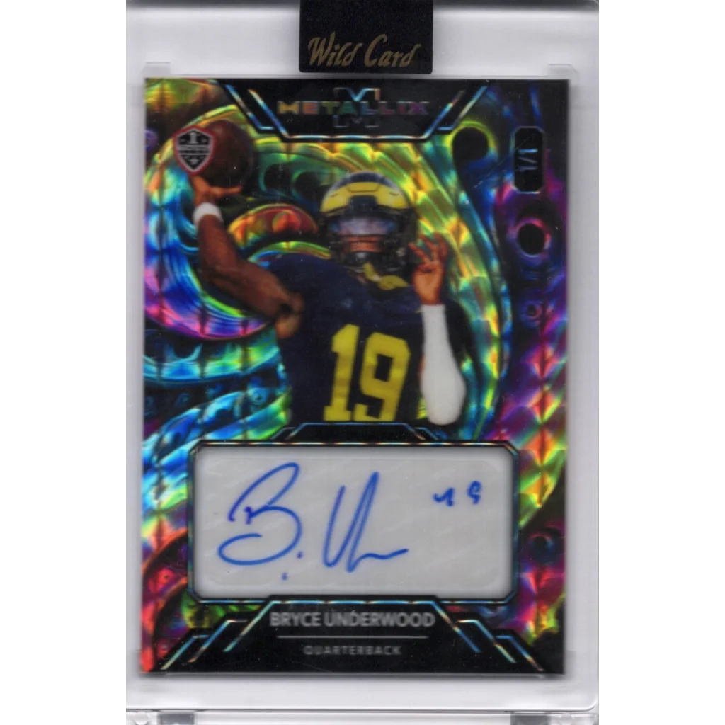 2025 Wild Card Metallix Bryce Underwood #WMFABU Rainbow Autofractal Auto 1/1 Michigan Wolverines Rookie RC Football Card | Hall of Fame Sports Memorabilia | vintageantiquesgifts.com