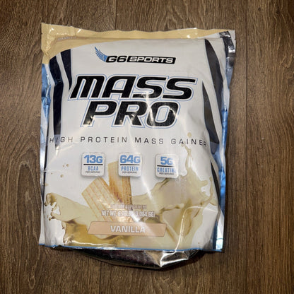 G6 Sports Mass Pro High Protein Mass Gainer — Vanilla, 14 Servings