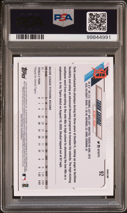 Graded 2021 Topps Tarik Skubal Rookie RC Baseball Card PSA 10 Gem Mint