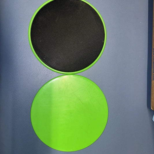 2pcs core exercise sliders bright green disc with black textured surface