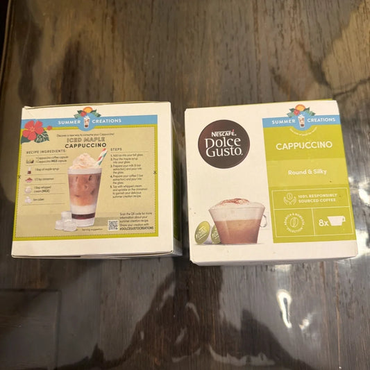 Nescafe Dolce Gusto iced maple cappuccino pods box
