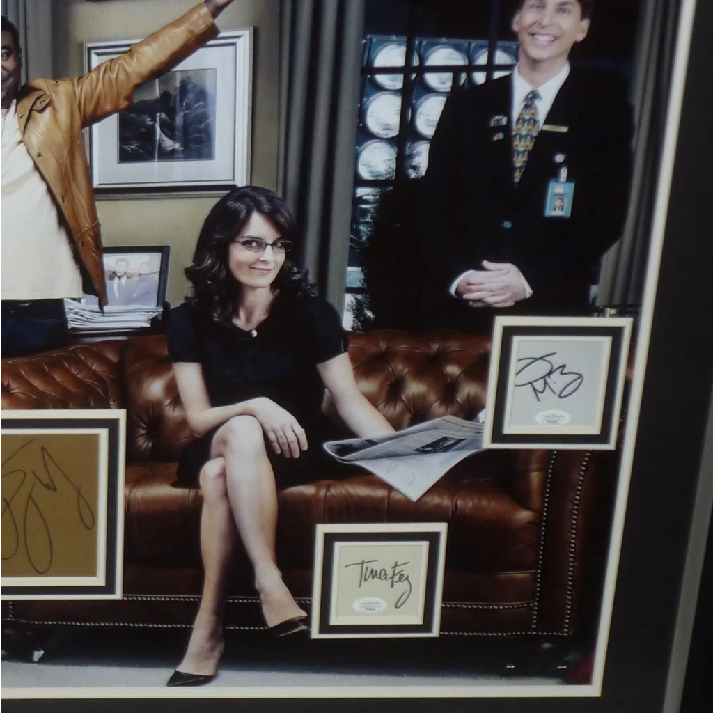 30 Rock deluxe framed poster with cast autographs of Tina Fey and crew