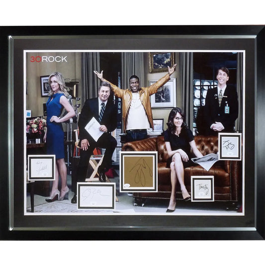 Deluxe framed 30 Rock cast photo with 5 autographs