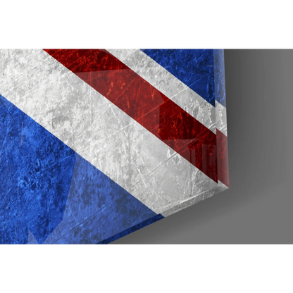 Grunge Iceland flag 3D glass wall art canvas print with stripes