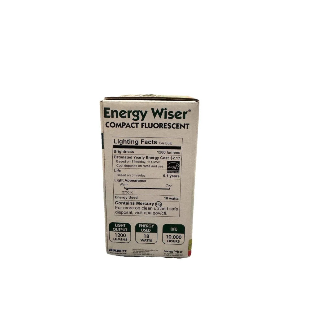 Energy Wiser 75W GU24 CFL bulb in white box, 2700K warm white