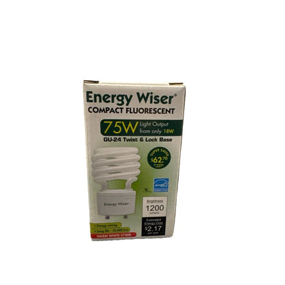 Energy Wiser 75W GU24 CFL bulb, 2700K warm white spiral design