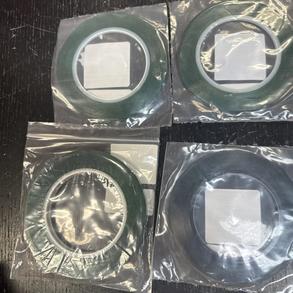 Four rolls of green lithium battery pouch tape in sealed bags, MSE MTI 3mm 5mm 10mm