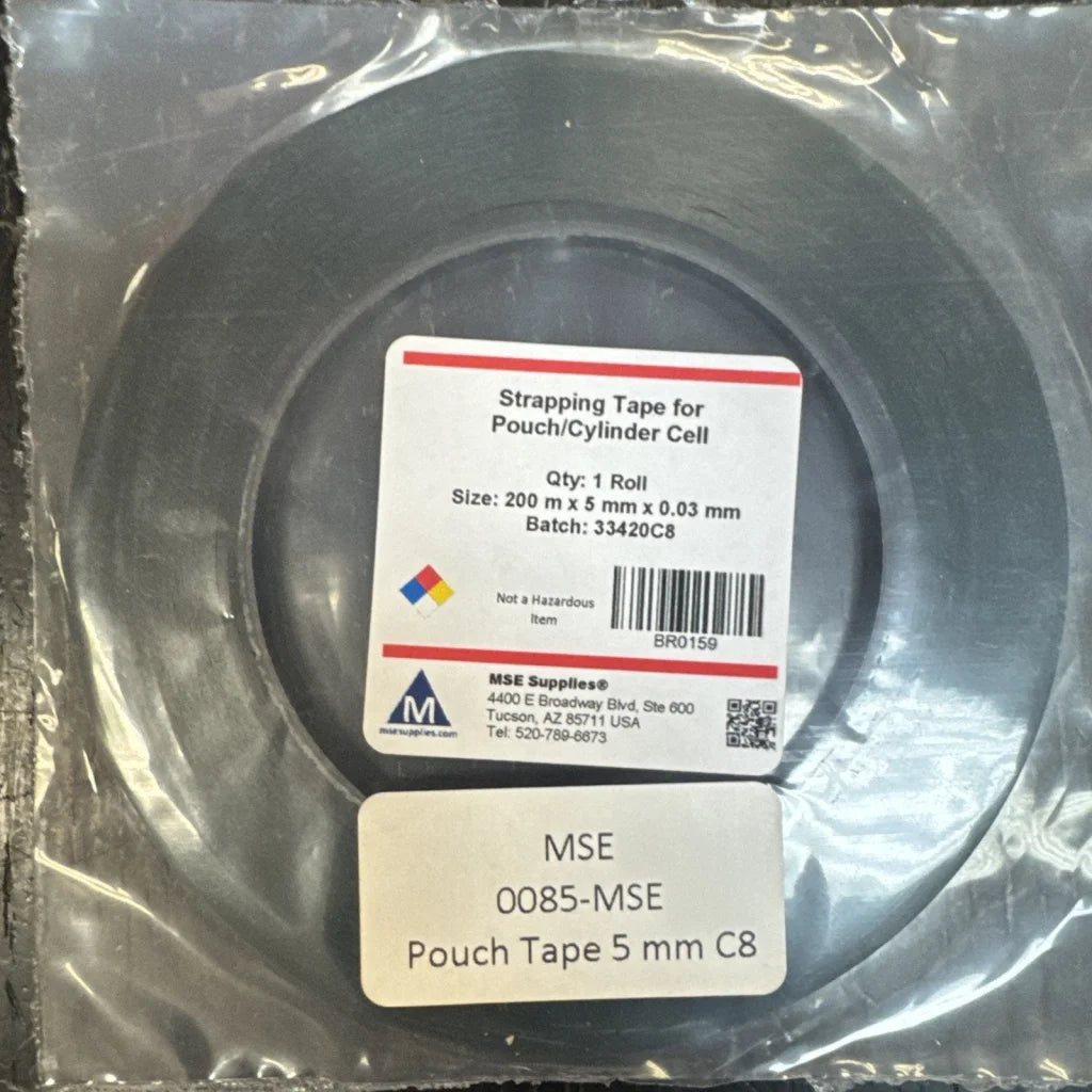 Black 5mm lithium battery pouch tape for pouch cells, MSE MTI high temp