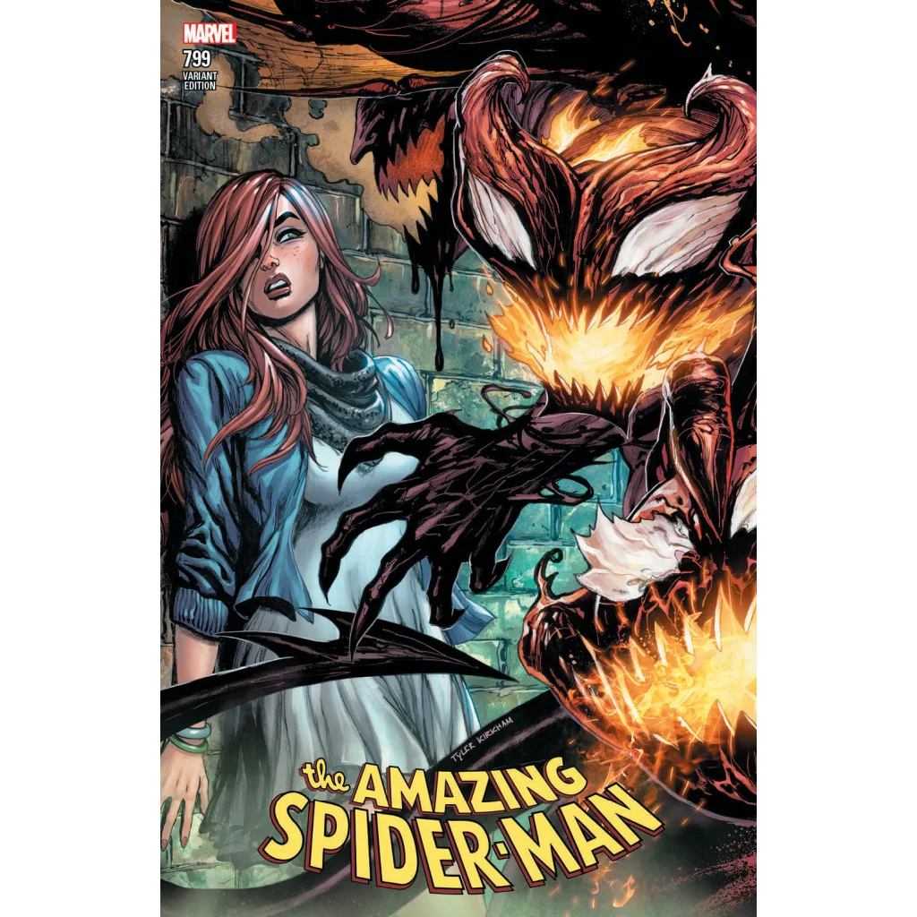 Amazing Spider-Man Connecting Covers comic book with woman and fiery monster art