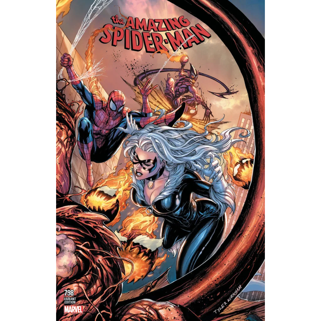 Comic book cover featuring Spider-Man, Black Cat, Carnage from Amazing Spider-Man Dan Slott Connecting Covers Epic Collection