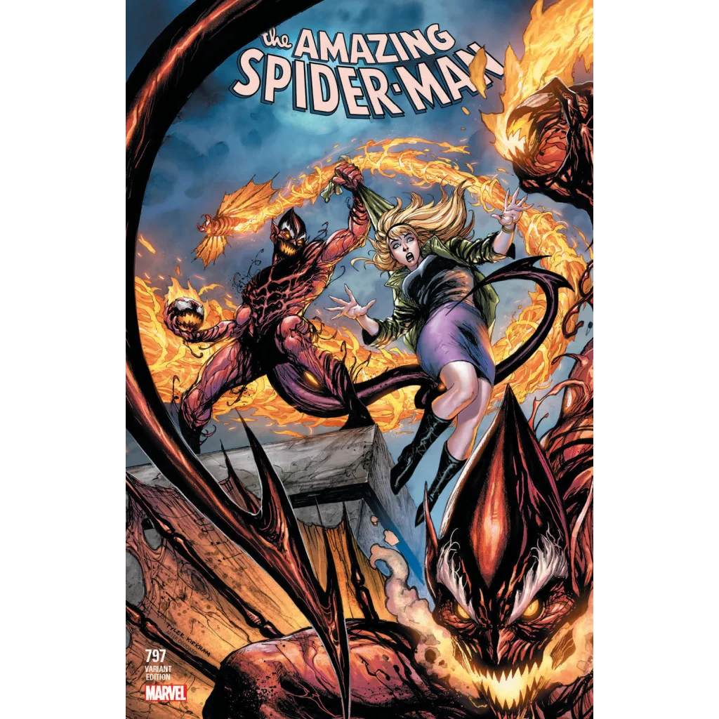 Amazing Spider-Man connecting covers comic with female supervillain battle by Dan Slott