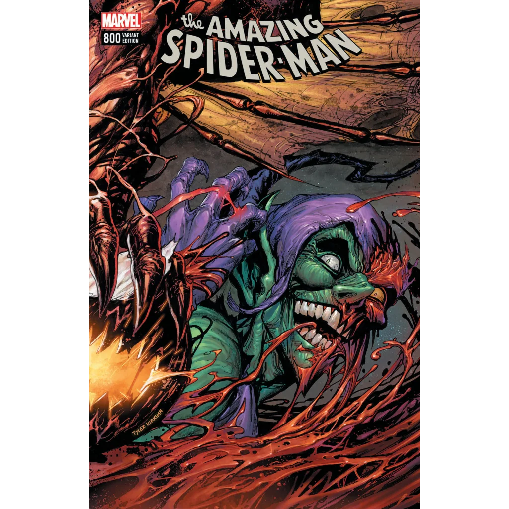 Amazing Spider-Man connecting covers comic featuring Green Goblin and symbiote substance
