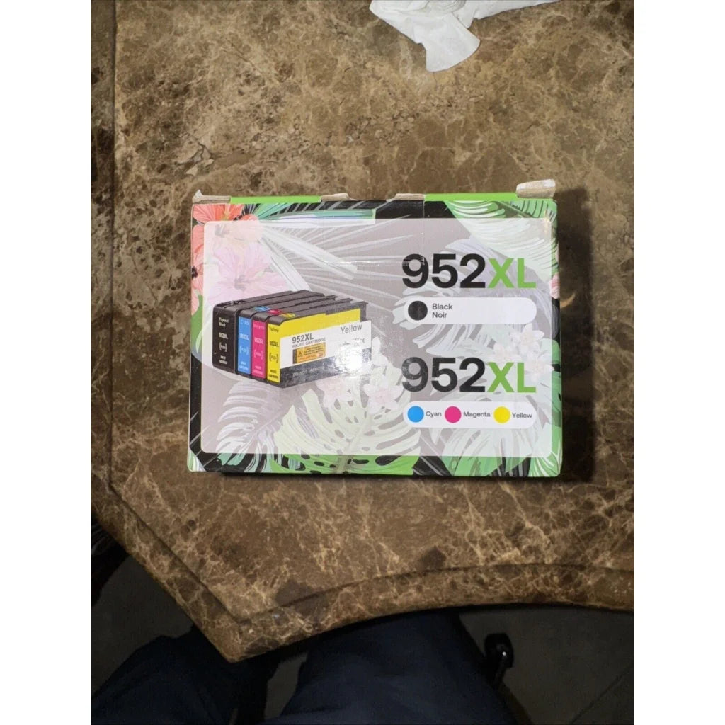 Hewlett Packard 952XL ink cartridges set in tropical box, 4 pack black cyan magenta yellow