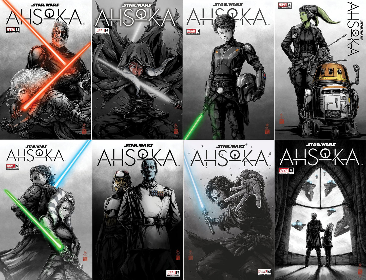 STAR WARS AHSOKA | TAKASHI OKAZAKI LIMITED TRADE EDITION (ISSUES 1-8 SET)