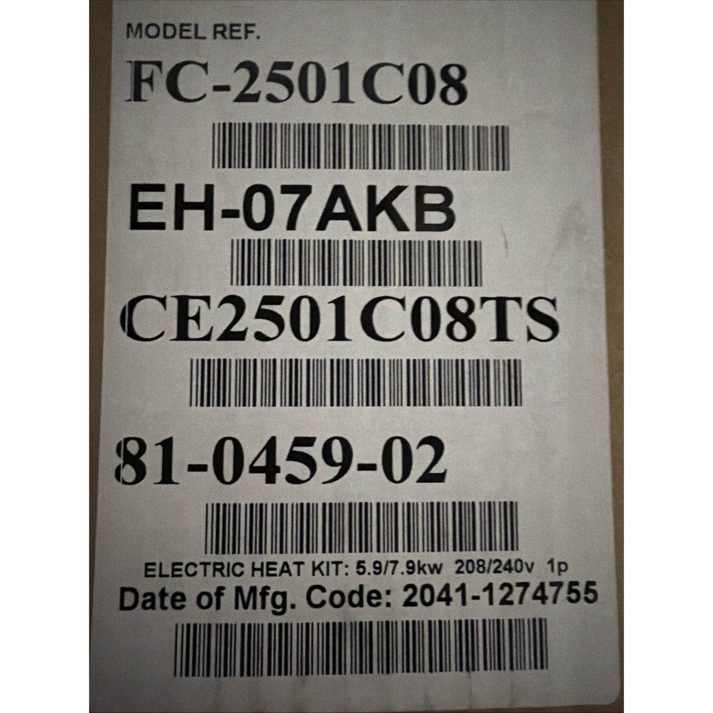 Carrier FC-2501C08 5kW 208/240V Electric Heat Kit HVAC Air Handler