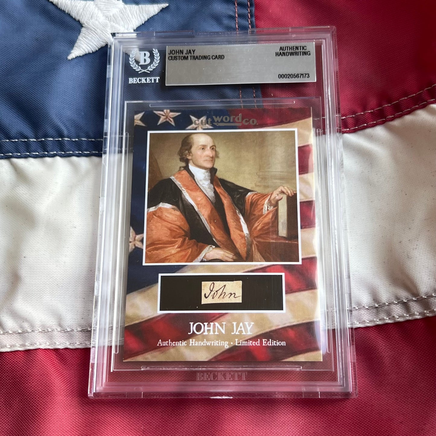 John Jay Beckett Encapsulated Handwriting Removed from an Autograph Letter Signed