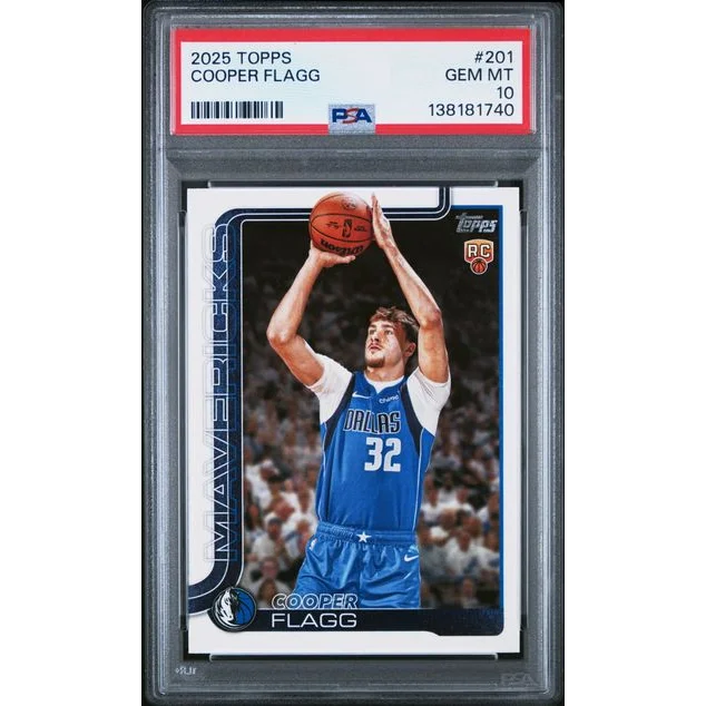 Graded 2025 Topps Cooper Flagg #201 Rookie RC Basketball Card PSA 10 Gem Mint | Hall of Fame Sports Memorabilia | vintageantiquesgifts.com