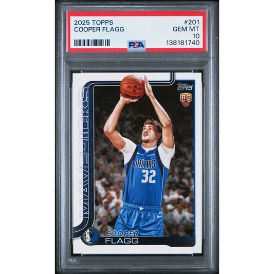 Graded 2025 Topps Cooper Flagg #201 Rookie RC Basketball Card PSA 10 Gem Mint | Hall of Fame Sports Memorabilia | vintageantiquesgifts.com