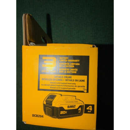 DEWALT DCB204 20V MAX XR 4Ah Lithium-Ion Battery Pack - Black/Yellow