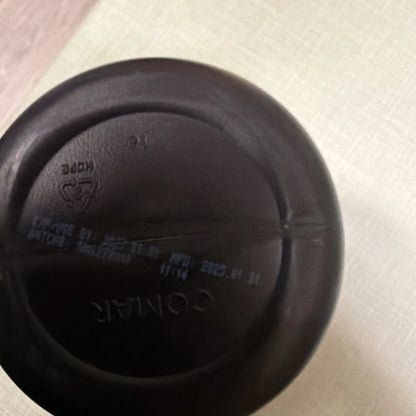 Black Coomar lid on 60 serving micronized creatine powder tub