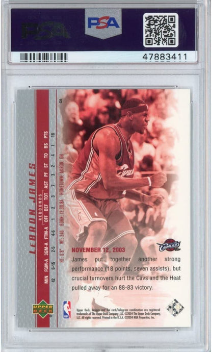 Graded PSA 10 Gem Mint LeBron James 2003-04 Upper Deck UD #8 Phenomenal Beginning Rookie RC Basketball Card