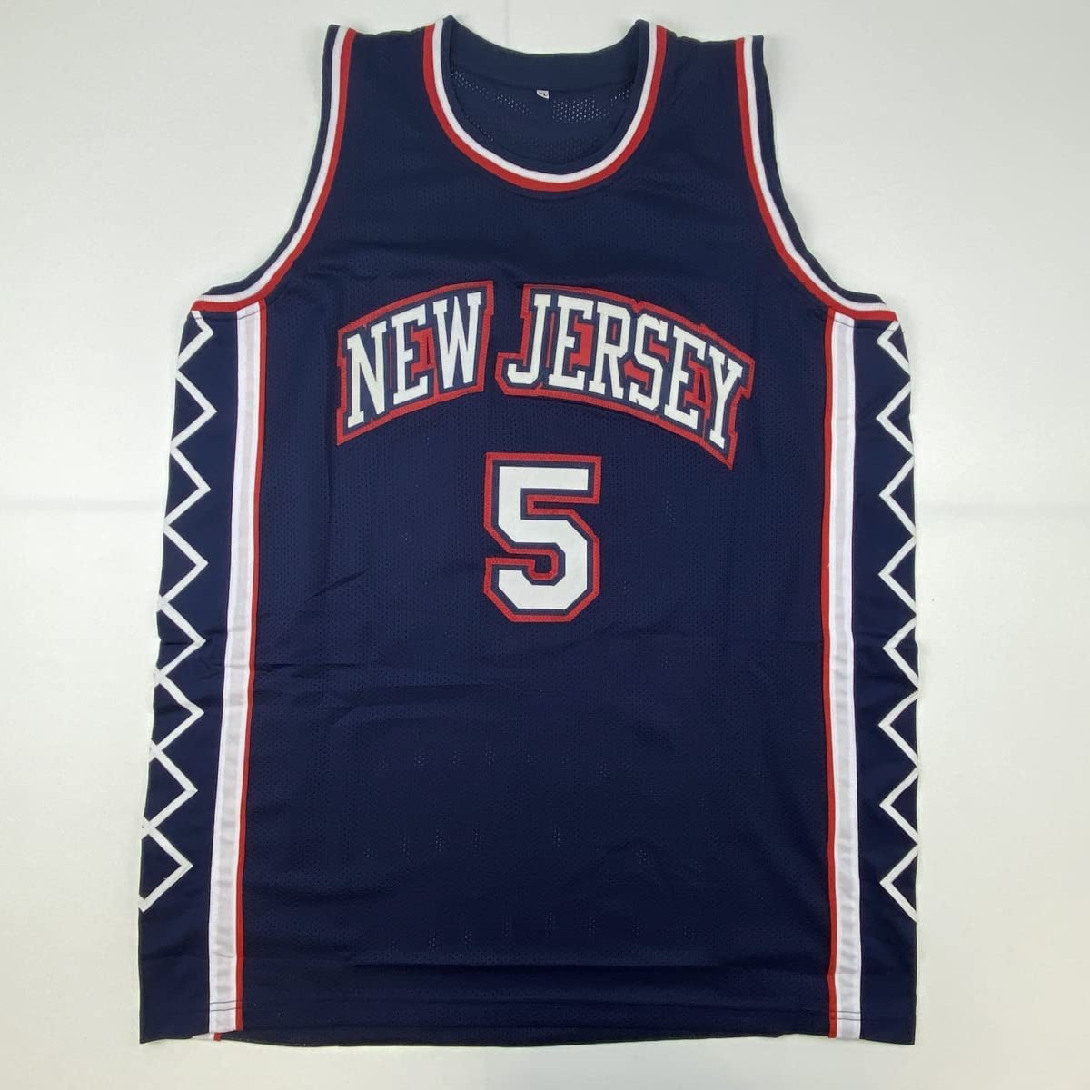 Autographed/Signed Jason Kidd New Jersey Blue Basketball Jersey Beckett BAS COA