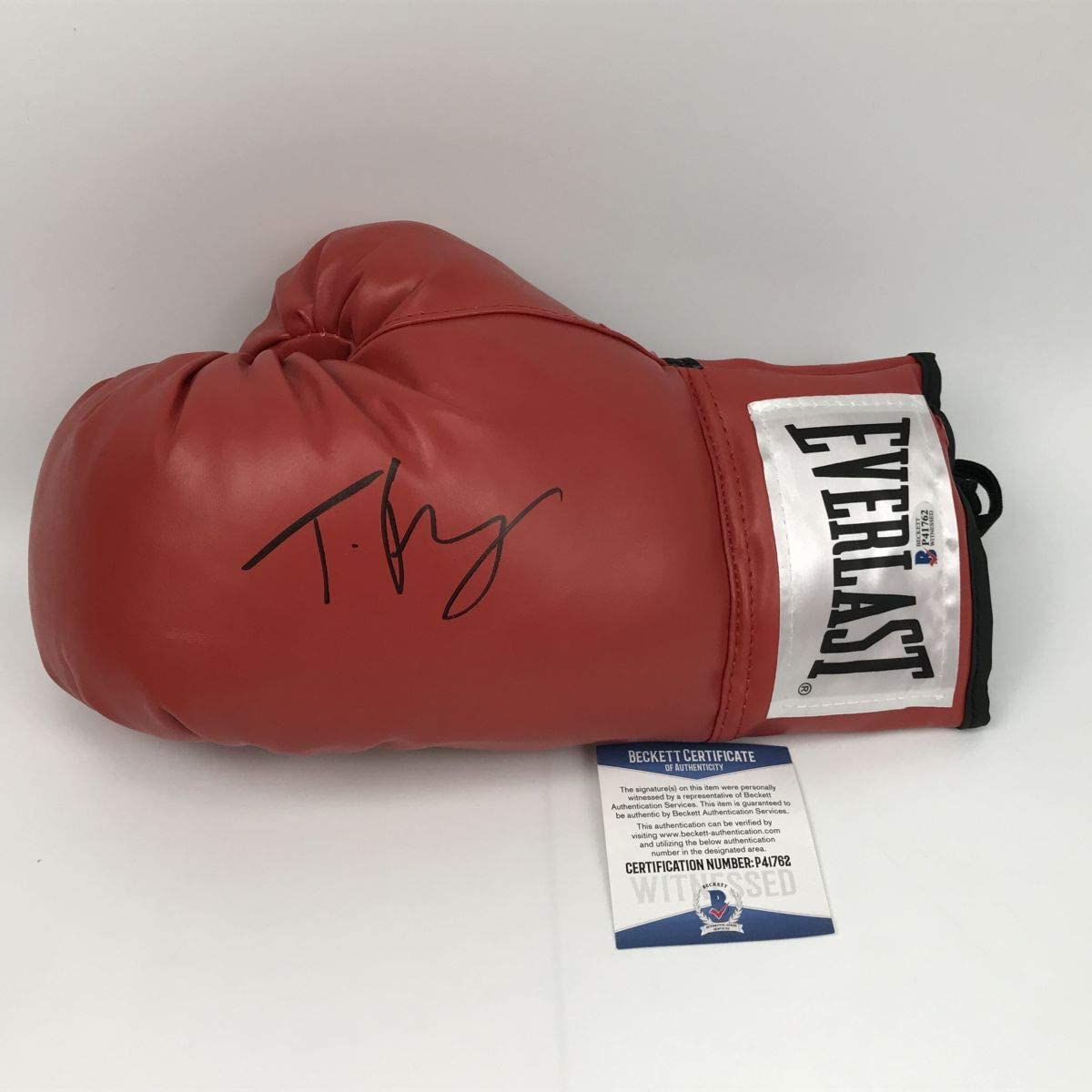 Autographed/Signed Tyson Fury Red Everlast Boxing Glove
