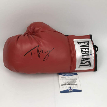 Autographed/Signed Tyson Fury Red Everlast Boxing Glove