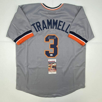 Autographed/Signed Alan Trammell Detroit Tigers Grey Baseball Jersey JSA COA