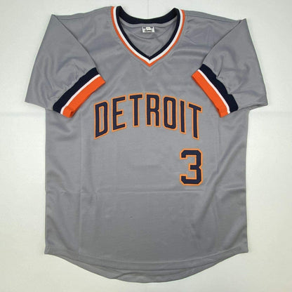 Autographed/Signed Alan Trammell Detroit Tigers Grey Baseball Jersey JSA COA