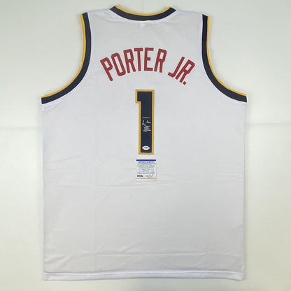 Autographed Michael Porter Jr. Denver White Jersey